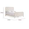 Danny King Platform Bed with Waterfall Design | Off-White Solid Wood