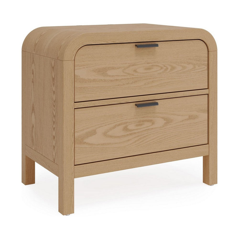 Danny Nightst& with 2 Drawers & USB Ports | Timber Meranti Wood