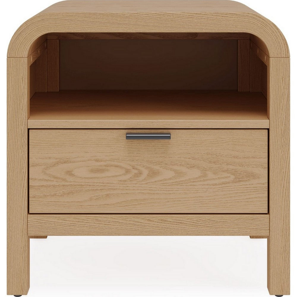 Danny Nightst& | 1 Drawer & Shelf | USB Ports | Timber Meranti Wood