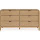 Danny 68" Wide Dresser | 6 Drawers | Black Metal | Timber Brown Wood