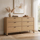 Danny 68" Wide Dresser | 6 Drawers | Black Metal | Timber Brown Wood