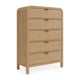 Danny Tall Dresser Chest with 5 Drawer | Black Metal | Timber Brown Wood