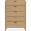 Danny Tall Dresser Chest with 5 Drawer | Black Metal | Timber Brown Wood