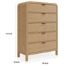 Danny Tall Dresser Chest with 5 Drawer | Black Metal | Timber Brown Wood