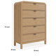 Danny Tall Dresser Chest with 5 Drawer | Black Metal | Timber Brown Wood