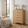 Danny Tall Dresser Chest with 5 Drawer | Black Metal | Timber Brown Wood