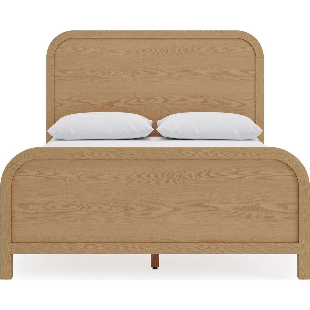 Danny King Platform Bed with Waterfall Design | Timber Brown Solid Wood