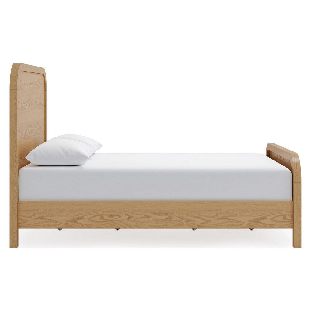 Danny King Platform Bed with Waterfall Design | Timber Brown Solid Wood