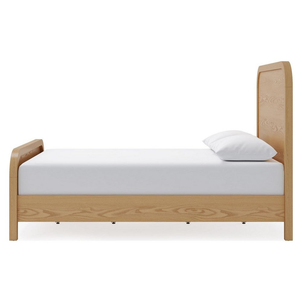 Danny King Platform Bed with Waterfall Design | Timber Brown Solid Wood