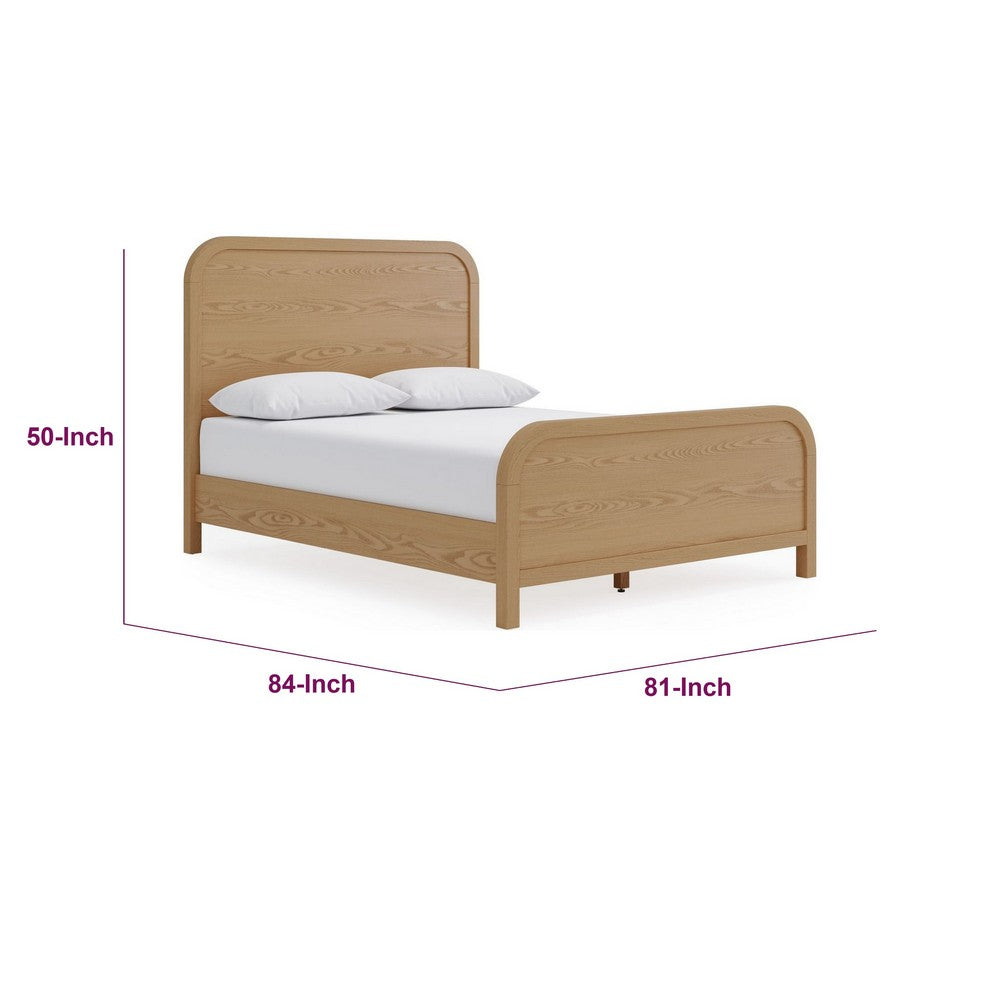 Danny King Platform Bed with Waterfall Design | Timber Brown Solid Wood