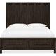 Francis Queen Bed with 2 Storage Drawers | Basalt Gray Acacia Wood