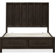 Francis Queen Bed with 2 Storage Drawers | Basalt Gray Acacia Wood