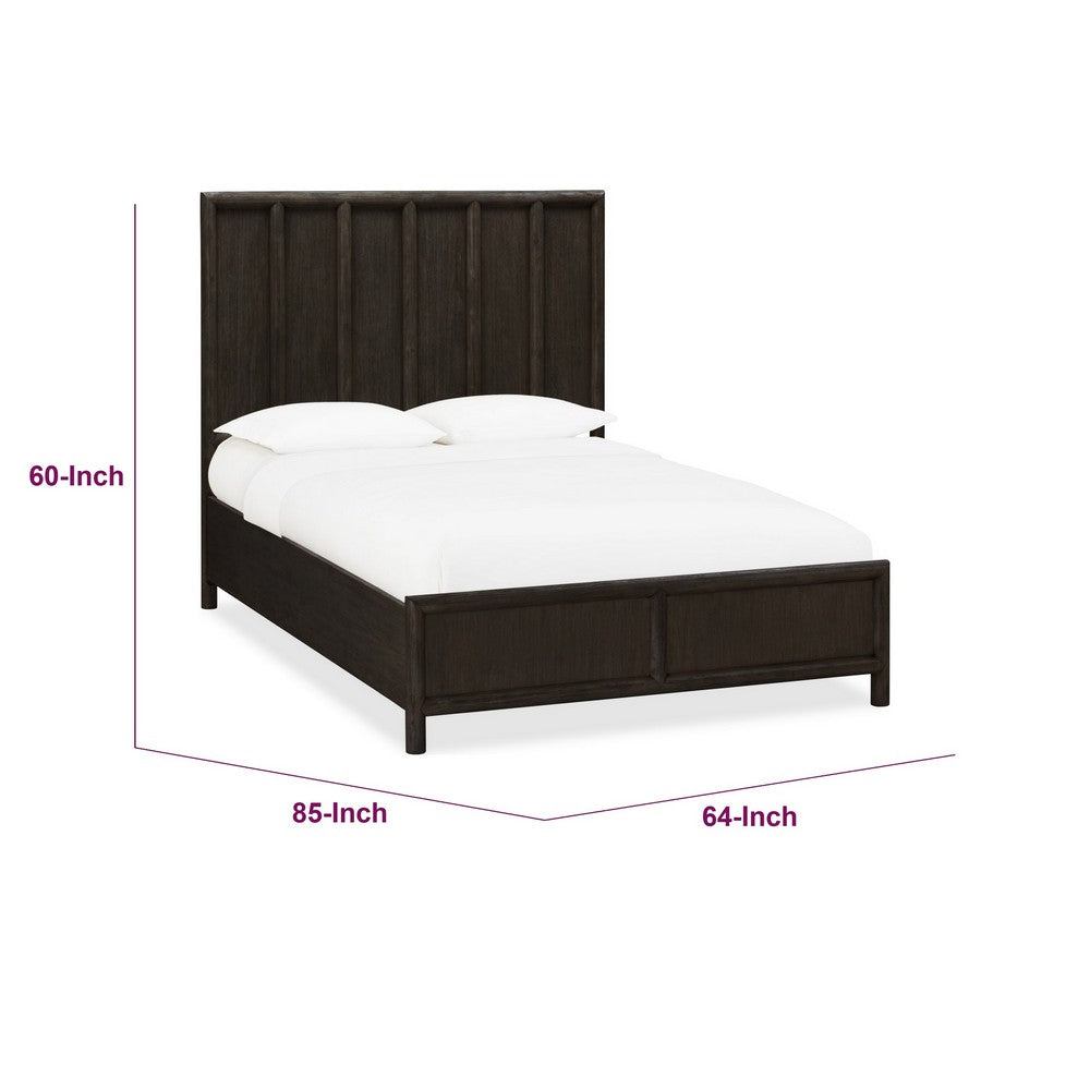 Francis Queen Bed with 2 Storage Drawers | Basalt Gray Acacia Wood