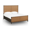 Francis Queen Panel Bed | Ginger Woven Faux Leather | Basalt Gray Wood