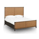 Francis Queen Panel Bed | Ginger Woven Faux Leather | Basalt Gray Wood