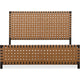 Francis Queen Panel Bed | Ginger Woven Faux Leather | Basalt Gray Wood