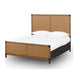 Francis Queen Panel Bed | Ginger Woven Faux Leather | Basalt Gray Wood