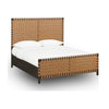 Francis King Panel Bed | Ginger Woven Faux Leather | Basalt Gray Wood