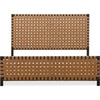 Francis King Panel Bed | Ginger Woven Faux Leather | Basalt Gray Wood