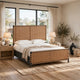 Francis King Panel Bed | Ginger Woven Faux Leather | Basalt Gray Wood