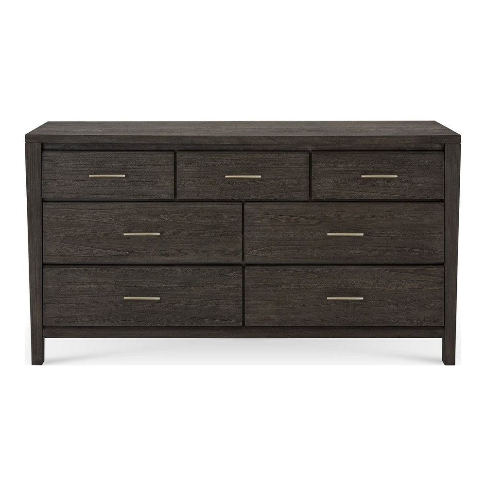 Fang 63" Wide Dresser | 7 Drawers | Sharkskin Gray Mahogany-Mindi Wood