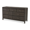 Fang 63" Wide Dresser | 7 Drawers | Sharkskin Gray Mahogany-Mindi Wood