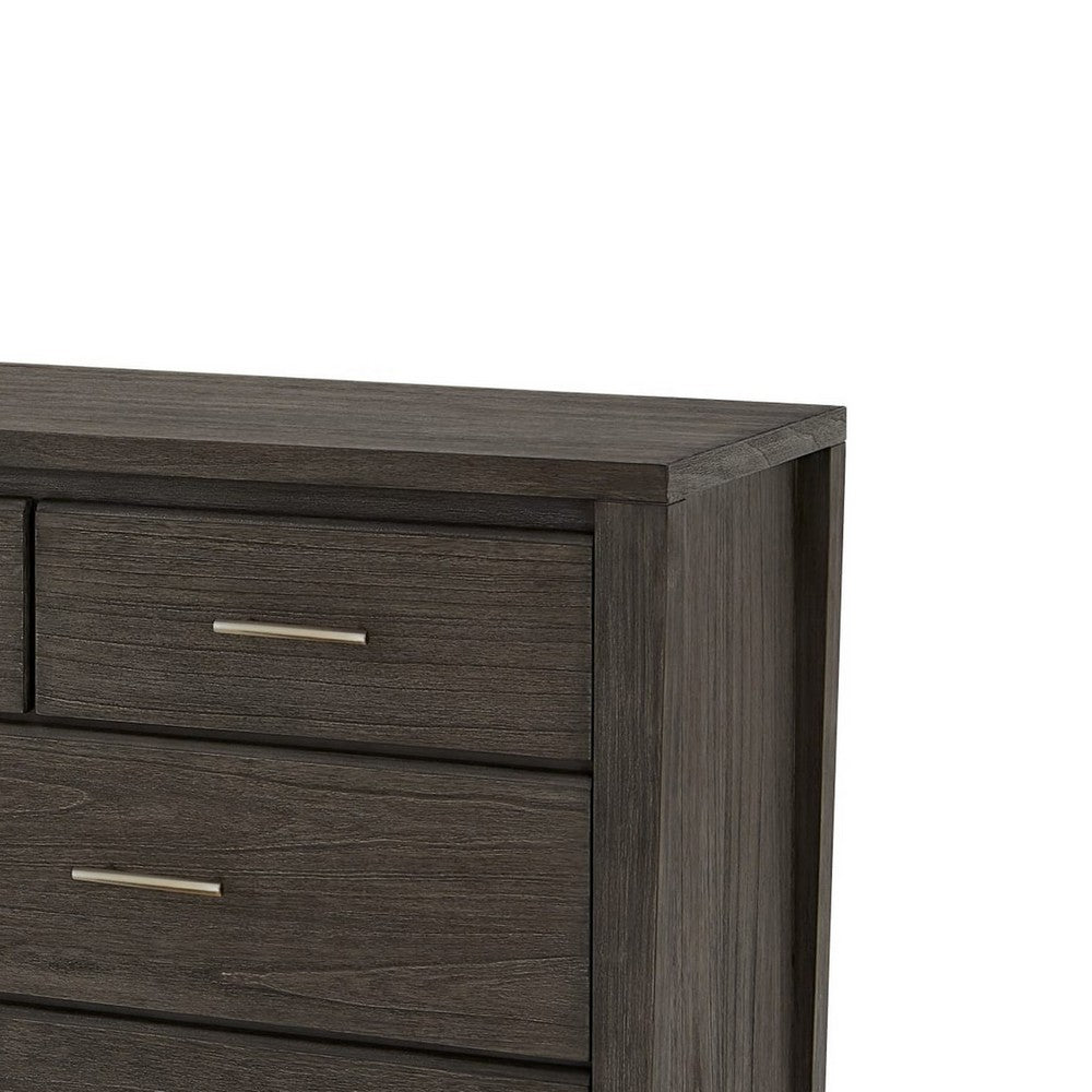 Fang 63" Wide Dresser | 7 Drawers | Sharkskin Gray Mahogany-Mindi Wood