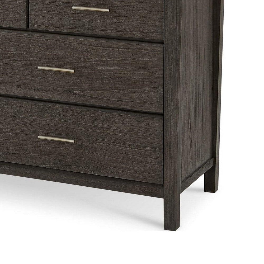 Fang 63" Wide Dresser | 7 Drawers | Sharkskin Gray Mahogany-Mindi Wood