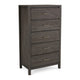 Fang Tall Dresser Chest | 5 Drawers | Sharkskin Gray Mahogany-Mindi Wood