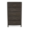 Fang Tall Dresser Chest | 5 Drawers | Sharkskin Gray Mahogany-Mindi Wood