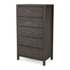 Fang Tall Dresser Chest | 5 Drawers | Sharkskin Gray Mahogany-Mindi Wood