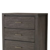 Fang Tall Dresser Chest | 5 Drawers | Sharkskin Gray Mahogany-Mindi Wood