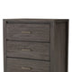 Fang Tall Dresser Chest | 5 Drawers | Sharkskin Gray Mahogany-Mindi Wood