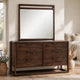 Sally Wall or Dresser Mirror with Beveled Glass | Brown Acacia Wood 42x48