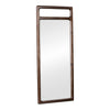 Sally Floor Mirror with Beveled Glass | Rounded Edge | Brown Acacia Wood 28x66