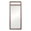 Sally Floor Mirror with Beveled Glass | Rounded Edge | Brown Acacia Wood 28x66