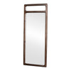 Sally Floor Mirror with Beveled Glass | Rounded Edge | Brown Acacia Wood 28x66