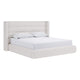 Orion Queen Platform Bed with Wingback Headboard | Ivory Boucle Fabric