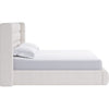 Orion Queen Platform Bed with Wingback Headboard | Ivory Boucle Fabric