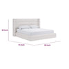 Orion Queen Platform Bed with Wingback Headboard | Ivory Boucle Fabric
