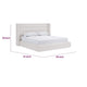 Orion Queen Platform Bed with Wingback Headboard | Ivory Boucle Fabric