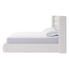 Orion King Platform Bed with Wingback Headboard | Ivory Boucle Fabric