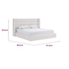 Orion King Platform Bed with Wingback Headboard | Ivory Boucle Fabric