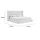 Orion King Platform Bed with Wingback Headboard | Ivory Boucle Fabric