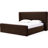 Betty Upholstered Queen Platform Bed | Wingback Headboard | Brown Velvet