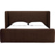 Betty Upholstered Queen Platform Bed | Wingback Headboard | Brown Velvet