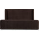 Betty Upholstered Queen Platform Bed | Wingback Headboard | Brown Velvet