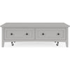Gemma Coffee Table with 2 Drawers & Casters | Gray Mahogany Wood 55"