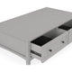 Gemma Coffee Table with 2 Drawers & Casters | Gray Mahogany Wood 55"