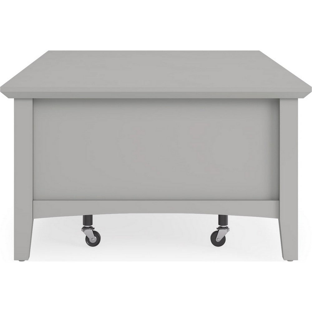 Gemma Coffee Table with 2 Drawers & Casters | Gray Mahogany Wood 55"